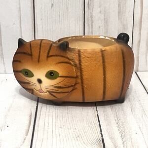 Vintage UCGC Ceramic Orange Tabby Cat Planter – Taiwan 1970s Kitschy Cat Decor